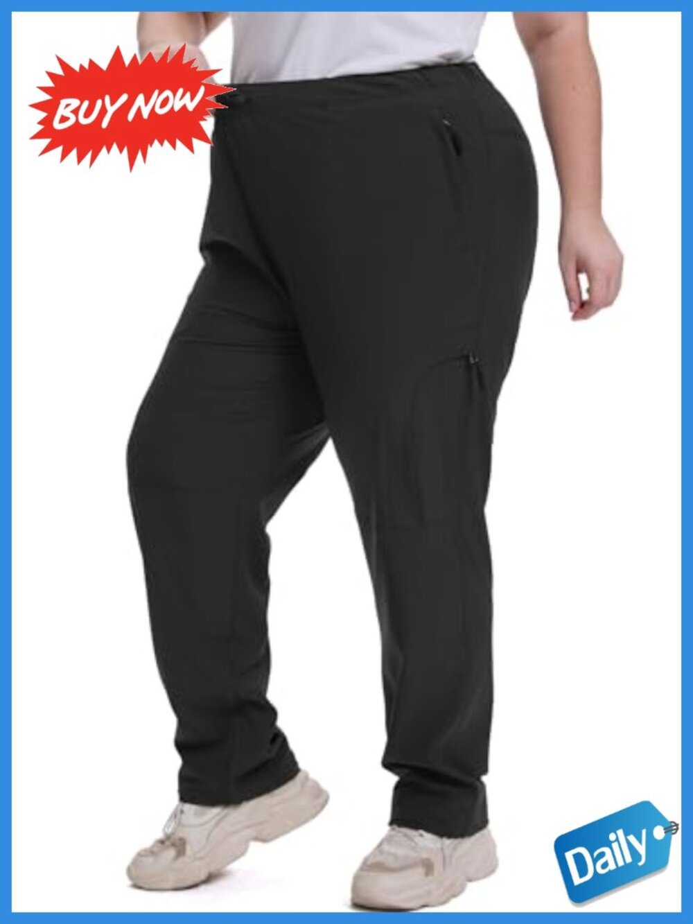 Plus Size Cargo Hiking Pants Waterproof UPF 50 Stretch Quick Dry